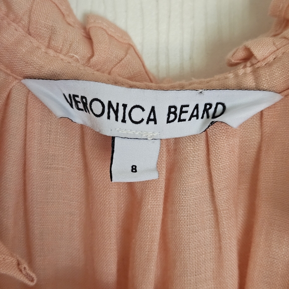 Veronica Beard Hawken Tiered‎ Linen Minidress Size 8 Pink Babydoll - Picture 7 of 13